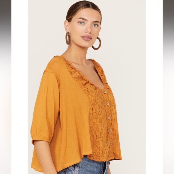 Free People Mae Top in Russet Orange, Size Small - Picture 8 of 17
